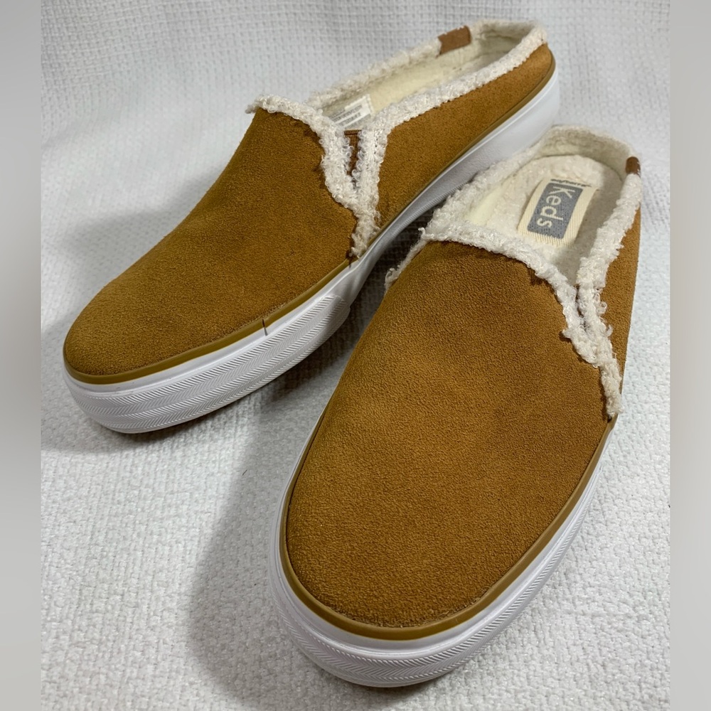 Keds Double Decker Suede Faux Shearling Lined Slip On Mule Shoe,Women’s …